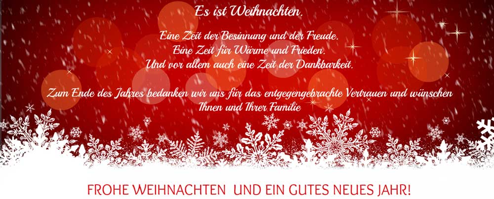 Frohe Weihnachten und einen guten Rutsch ins neue Jahr